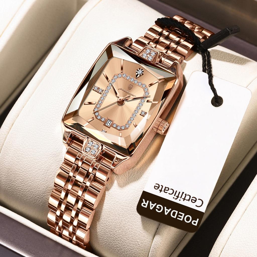 Роскошные женские часы Водонепроницаемые Календарь Высокое качество Женские часы Нержавеющая сталь Кварцевые Женские часы Элегантные