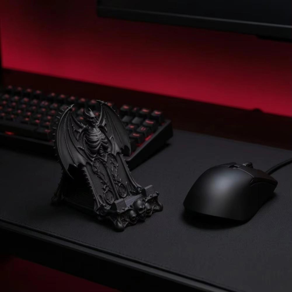 3D Printed Skull Phone Stand Dark Fantasy Gothic Throne Ornament Skull Desk Decoration Dorm Room