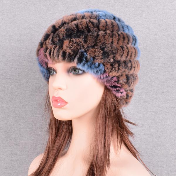Зимняя теплая вязаная меховая шапка из кроличьего меха с ананасом, женские толстые шапки, шапочки для мамы