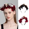 Skull Headband Halloween Tiaras And Crowns Halo Flower Headband Day of The Dead Headband Rose Flower Crown Hairband