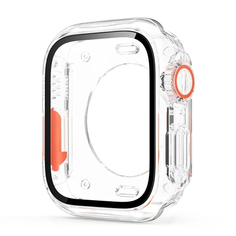 Сменить на Защитное стекло Ultra Glass + Чехол для Apple Watch 11 10 9 8 7 45мм 41мм 44мм 40мм IWatch S10 42мм 46мм Жесткий чехол из ПК