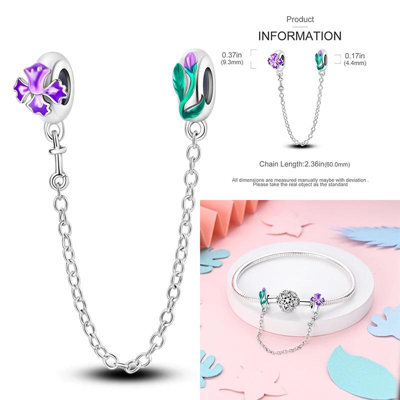 New Copper Charms Buttefly Daisy Safety Chain Cat Paw Change Beads Fit Original Bracelet Ladies Diy Jewelry