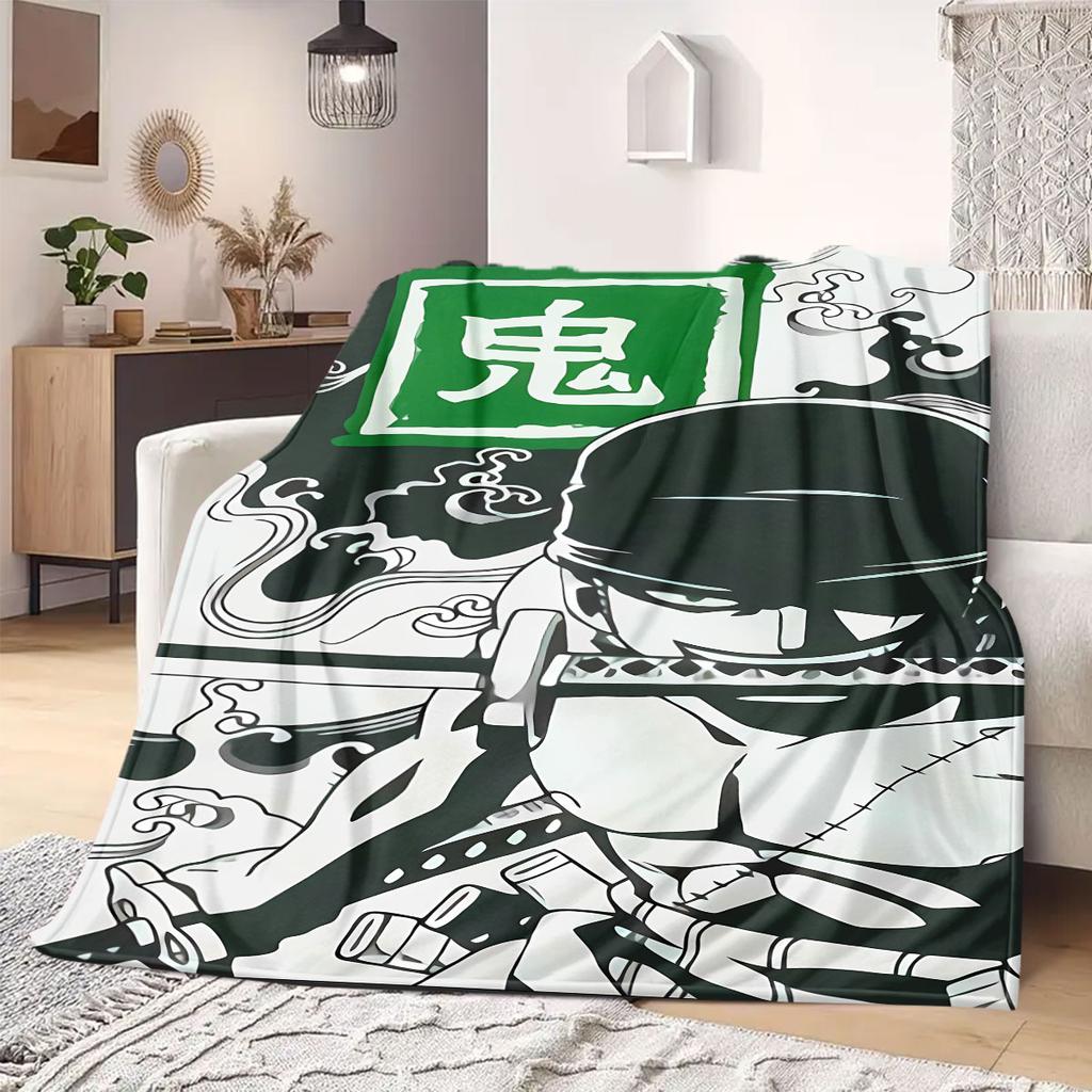 Фланелевое одеяло из аниме OnePiece Теплое, Уютное, Подходит для спален, Диванов, Кроватей, Стульев, Пикников, Путешествий
