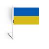 Drapeau Adhésif - Ukraine - 14 X 21 Cm - Polyester - Léger - Recto/verso