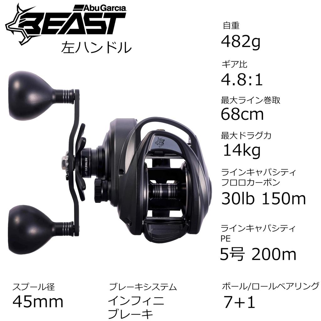 Abu Garcia Катушка Beast LP Beast 400 Низкопрофильная Мультипликаторная Подходит для Морской Рыбалки на Крупную Рыбу Леворукая - - Окунь, Рыбалка,