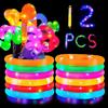 12 Pcs Glow Sticks Party Favors LED Light Up Pop Tubes Kids Toy Glow In The Dark Necklaces Bracelets Party Supplies for Birthday Christmas