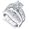 Huitan Round/Princess Cubic Zirconia 2Pcs Set Women Luxury Obliegment Wedding Silver Color Accessories New Fashion Jewelry