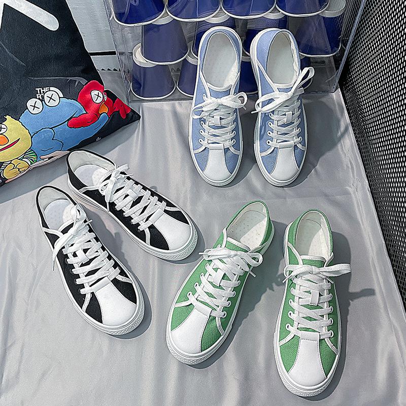 2024 Новые мужские туфли из парусины, повседневная обувь, модные цвета, плоская обувь для скейтбординга, молодежные крутые лоферы