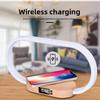 15W Mobile Phone Wireless Fast Charging Touch Night Light Solid Wood Clock Bedroom Bedside Table Lamp