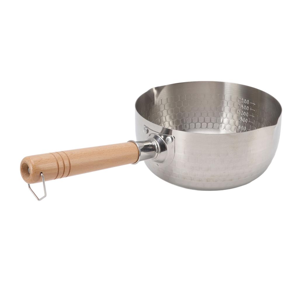 20 см нержавеющая сталь антипригарная кастрюля японская сковорода горшок для лапши молочный горшок с деревянной ручкой для