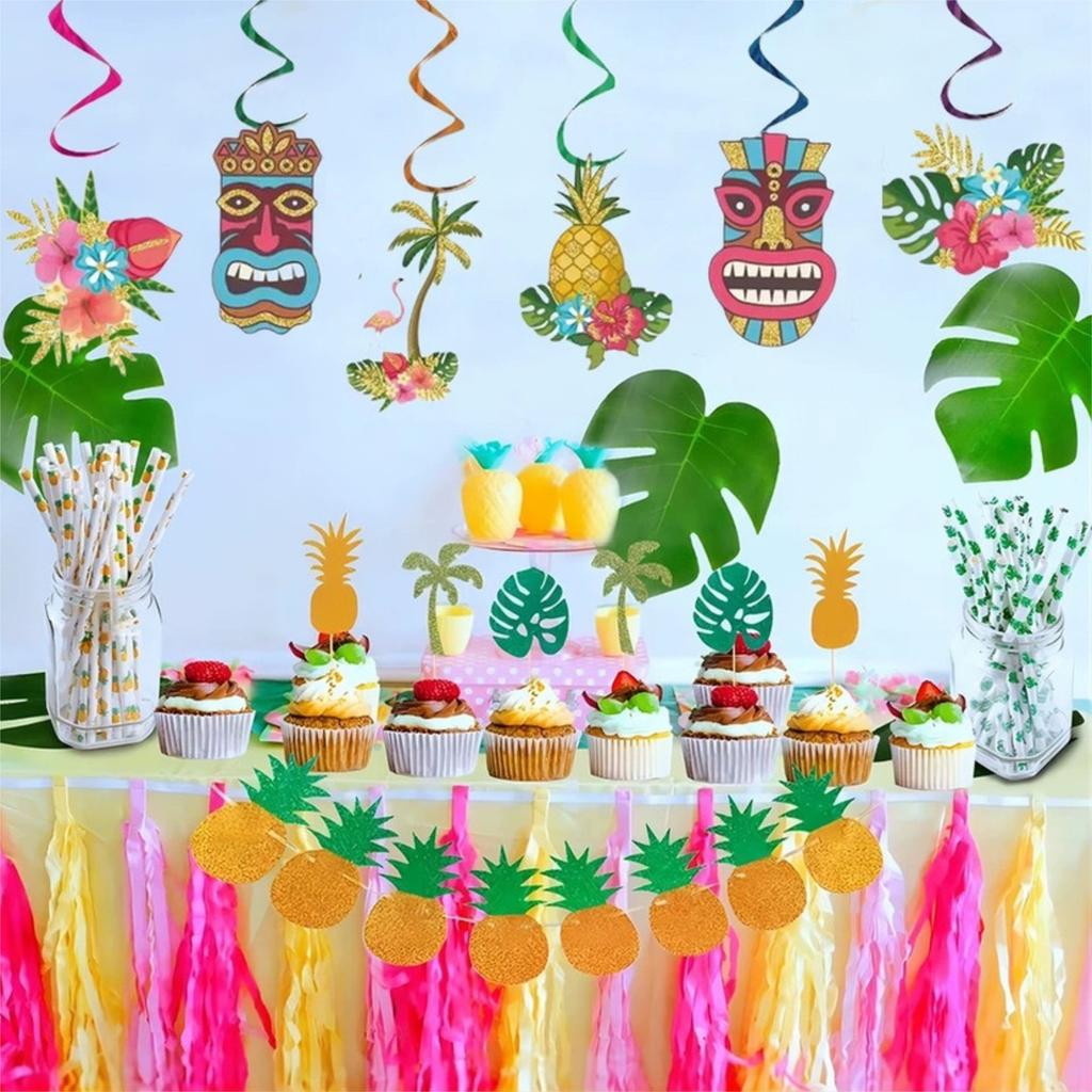 Hawaii-Themed Hanging Decorations — Summer Party & Birthday Celebration Decor