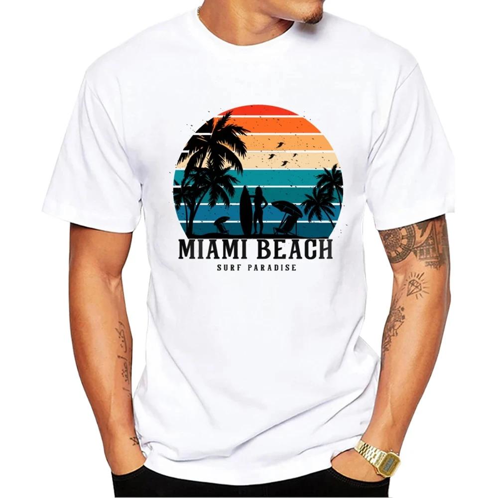 TEEHUB Повседневные футболки Хипстерские пляжные футболки для серфинга Мужские футболки для мальчиков Футболка с коротким рукавом с принтом ретро-автомобилей Спортивные топы Модная уличная одежда