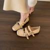 2005 New Fashion Flat Bottom Spring Square Toe Women Mary Jane Fashion Cross Buckle Ladies Casual Dress Ballet Flats Shoes