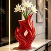 Twisted Wave Artistic Flame Vase 3D Printed Flower Container Modern Art Irregular Vase  Entrance