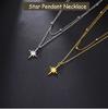 Cazador Kpop North Star Pendant Necklace for Women Trendy Stainless Steel Double Chain Necklaces Jewelry Gift Wholesale 2026 New