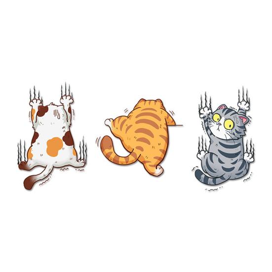 3 шт./компл., наклейка на автомобиль с царапинами, забавная, устойчивая к атмосферным воздействиям, самоклеящаяся, внедорожник, автомобильное украшение для окна, кузова, наклейка с отделкой котенка, животного, автомобиля