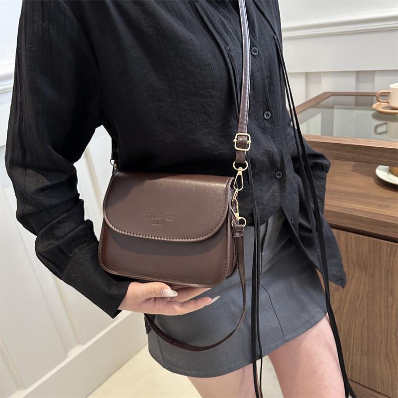 High-end Street Style Pu Small Square Shoulder Bag Women's Fashion Ins New Trend Crossbody Bag Black