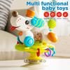 Baby Suction Cup Feeding Trainer Spinner Toy ABS Cartoon Dog Promote Hand Eye Coordination Early Educaiton Handheld Toy