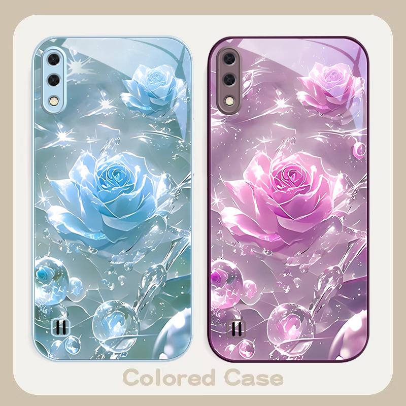 Розы цвета ледяного кристалла Для Samsung A01 02 03 Core 04 05 06 10 12 13 14 5G 15 16 M02 12 Note 8 9 10 20 стекло Ультра чехол для телефона