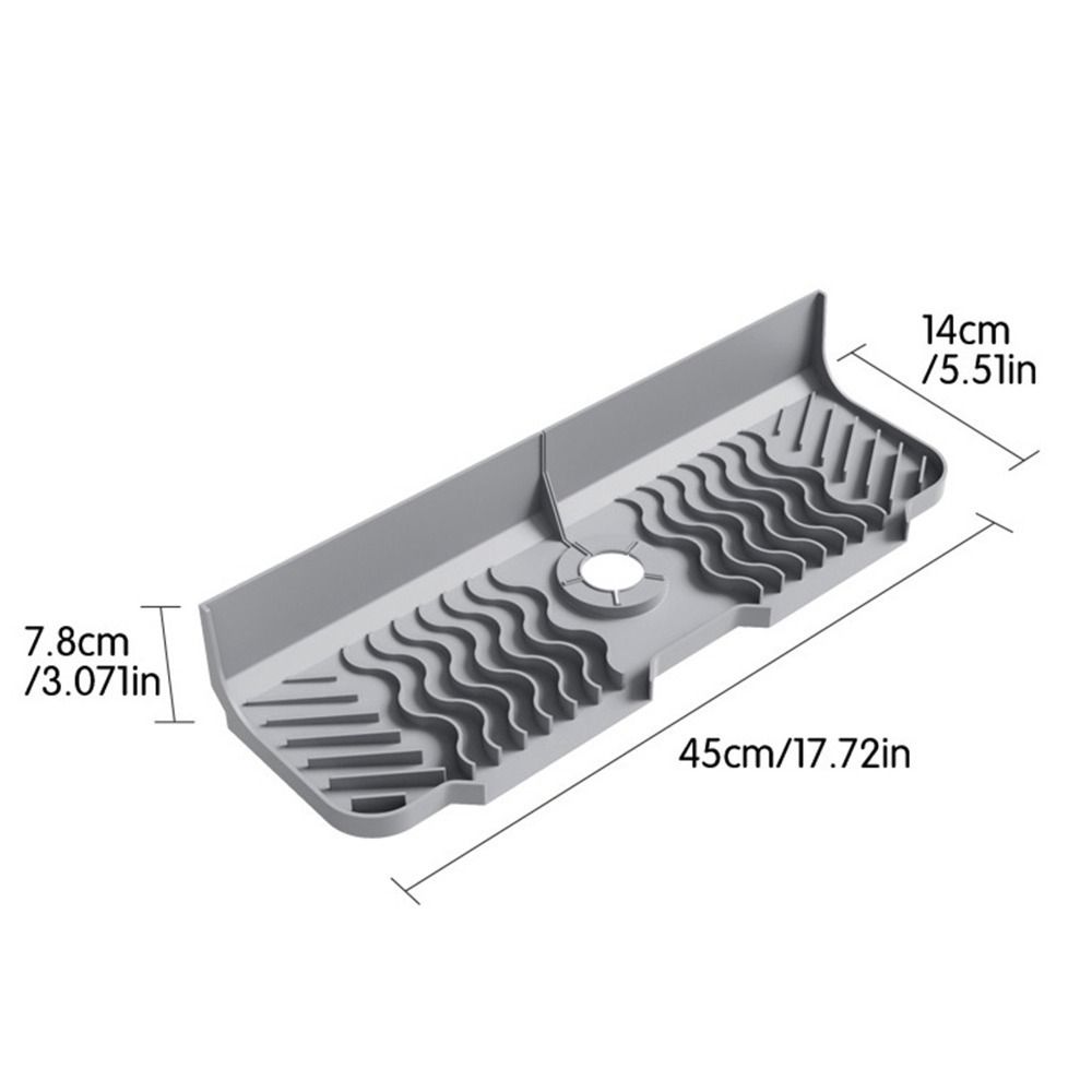Grey Black Draining Drying Tray Silicone Sink Protector Draining Mat Home Supply