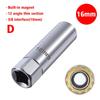 Universal Spark Plug Sleeve Wrench 3/8" Socket Magnetic 12-Point Angle Thin Wall Spark Plug Car Removal Tools 14mm 16mm