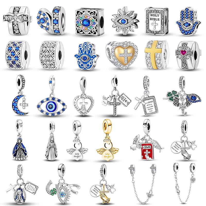 Медь Крест Ангел Библия Глаз Дьявола Подходит Сделай сам Шармы Бусины Изготовление Ожерелья Подарок Высокого Качества Изысканных Ювелирных Изделий