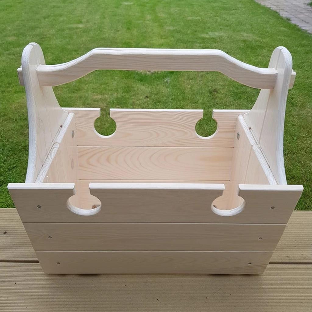 Multifunctional Folding Wooden Table, Portable Two-in-one Outdoor Folding Table With Wine Glass Holder