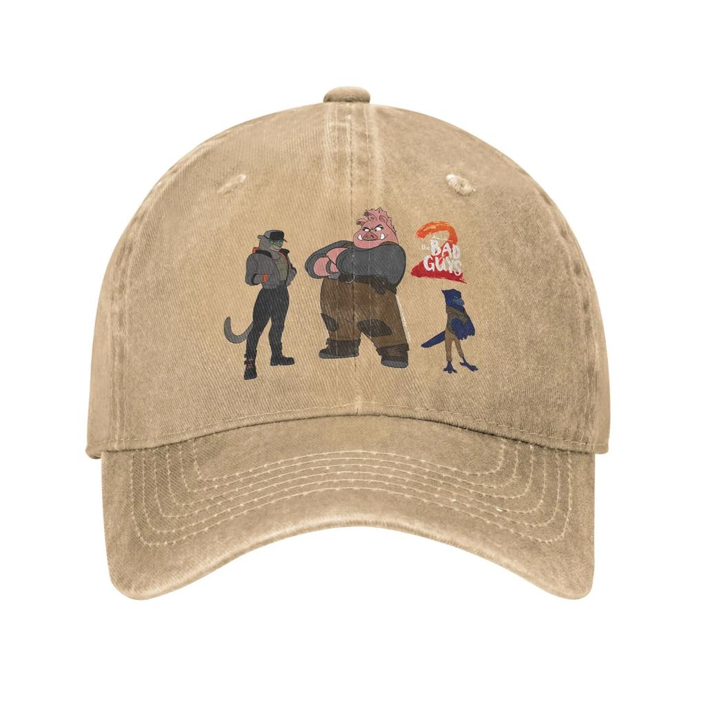 Повседневная Кепка The Bad Guys 2 Группа Bad Girls Унисекс Потертая Хлопковая Кепка-Snapback Из Фильма Для Тренировок На Открытом Воздухе Неструктурированная Кепка