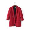 Spring and Autumn Commuter Urban Leisure Versatile Candy Women's Pleated Sleeve Blazer