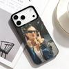 Luxury Brand Star Millie Bobby Phone Case For iPhone17,16,15,14,13,12,Pro Max Black Colored Silver Plated Inside Cover