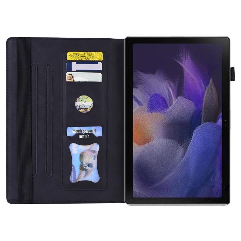 Кожаный чехол для Samsung Tab A11 Plus 11 дюймов с карманом для карт и подставкой, дизайн «Матовый пэчворк»