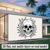 Happy Birthday Backdrop Skull Floral Polyester Party Wall Decor