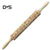 Rolling Pin Labor-saving Wood Flower Pattern Embossing Baking Roller