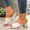 2025 New Women High Heels Sandals Summer V-shaped Metal Decoration Sandals Women Flat Bottomed Beach Fashionable Shoes for Women