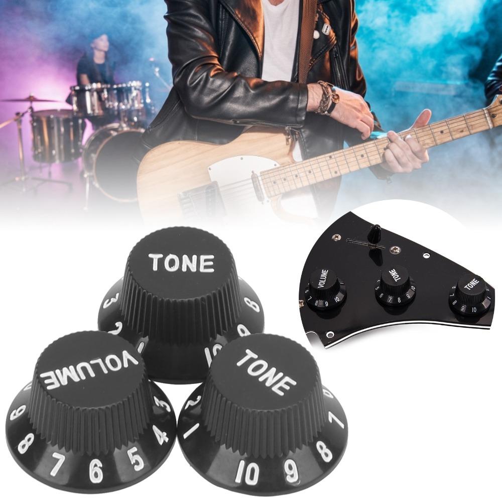 3PCS 2T1V Volume Tone Knobs Plastic Material Speed Control Knobs Electric Guitar