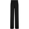 Casual Wide-Leg Mid-Rise Pants With Minimalist Embroidery Women Bottoms Space-Black ZW02512