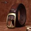 Ретро Личность Скошенный Ручной работы Мужской и Женский Натуральная Кожа Кожаный Ремень Пряжка-штифт Ремень для джинсов