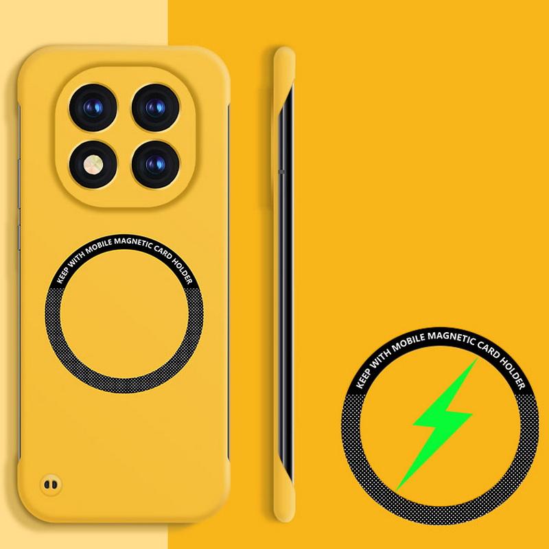 Безрамный тонкий магнитный чехол для телефона Xiaomi Poco F6 Pro X6 Redmi K70E Note 14 Pro 13 однотонный беспроводной зарядный противоударный чехол для MagSafe