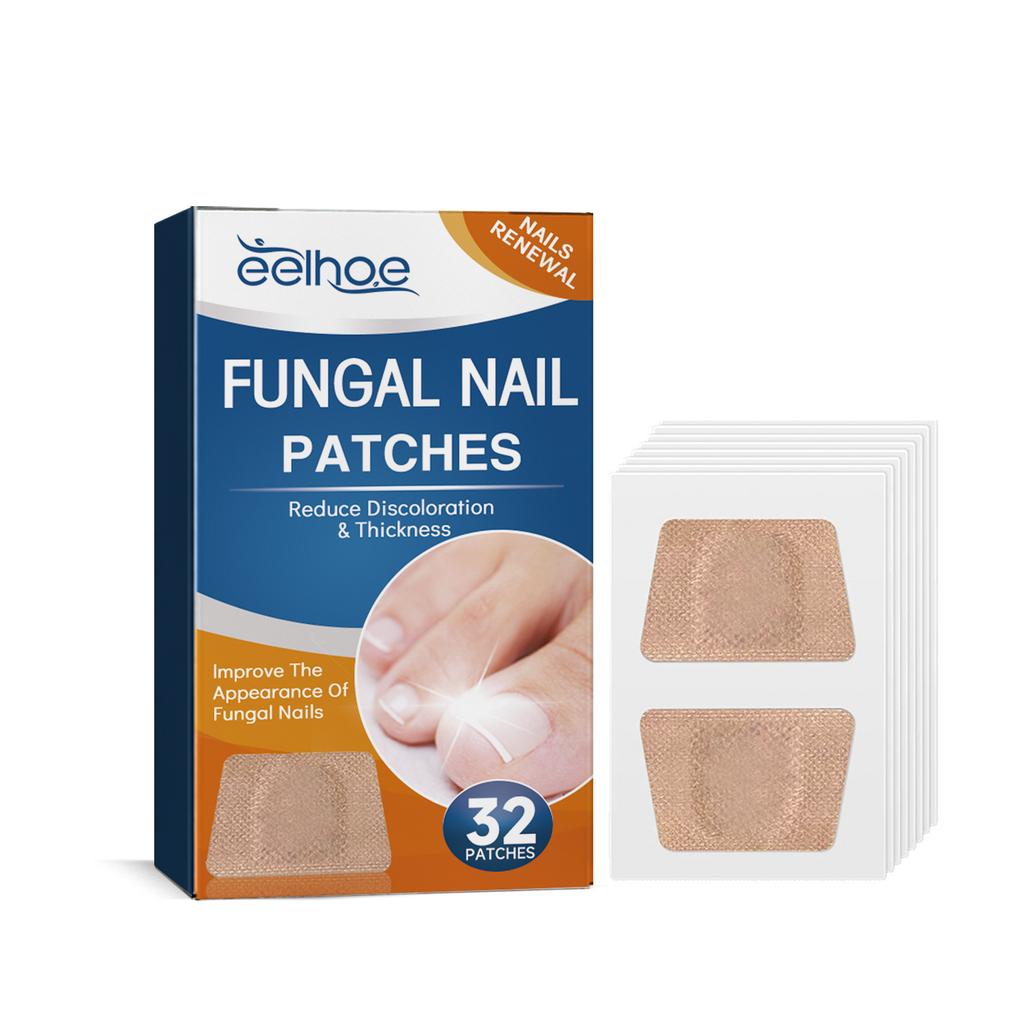 32PCS Foot Nail Repair Patch Grey Fungal Nail Thicken Soft Paronychia Infection Hand Nail Correction Sticker Ingrown Toenail