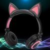 CL107 Cat Ear Foldable Music   USB Headphone Earphone with LED Light for PC Mobile Phone