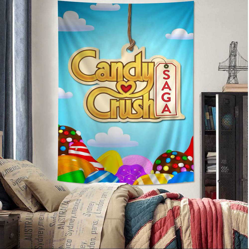 CCandy CCrush SSaga Cartoon Tapestry Art Science Fiction Room Home Decor Art Home Decor