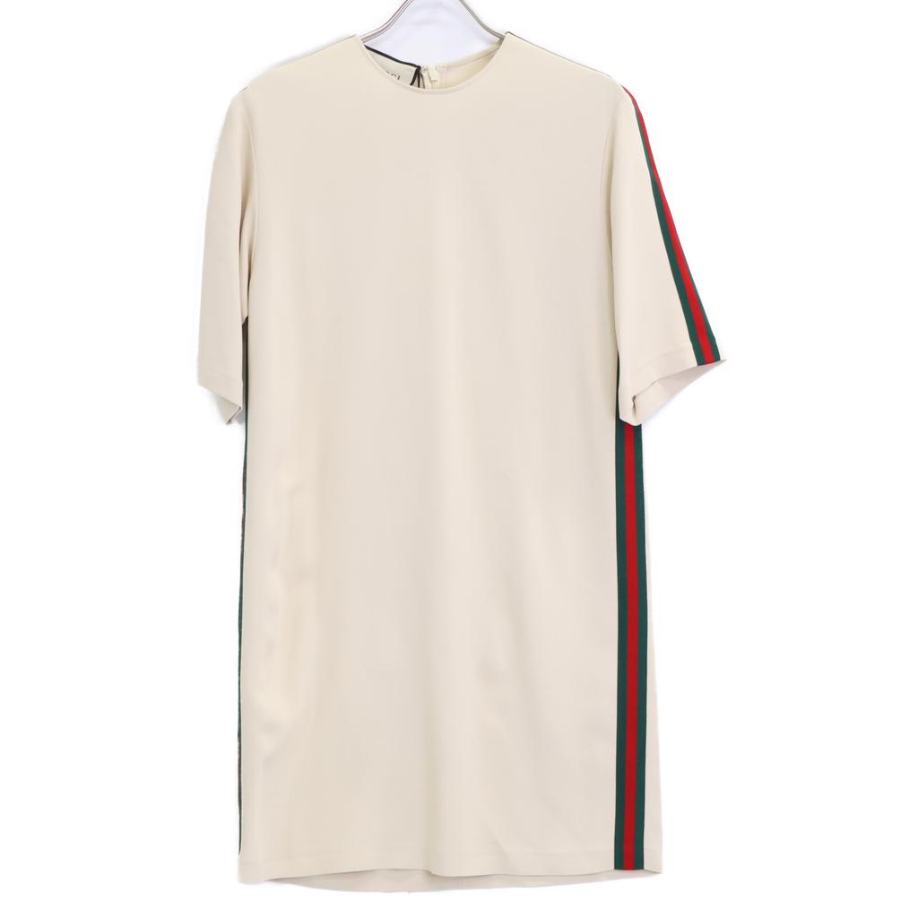 Gucci [Beauty / Domestic Regular] 528977 Side Sherry Line Half Sleeve Dress 38 IvoryUsed