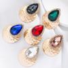 Women's Exaggerated Water Drop Shaped Colored Glass Crystal Earrings Simple Personalized Earrings