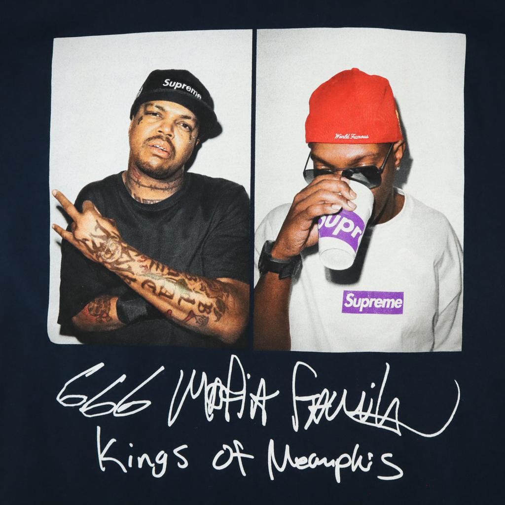 Supreme 12AW Made In USA Three Six Mafia Short Sleeve T-shirt M Navy Men's Used