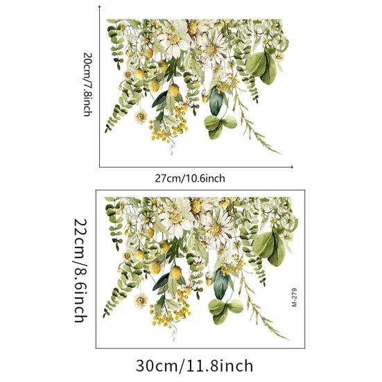 Зеленые растения листья стикер стены красивые цветочные наклейки для туалета украшения дома