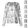 Women's Casual Long Sleeve Single Breasted Printed Dry- Top
