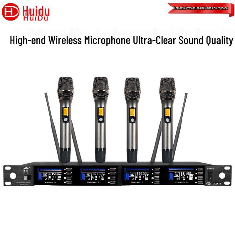 Беспроводной комплект конференц-микрофонов HuiDu MA-04 Pro – Включает варианты с гибкой стойкой, ручной и гарнитуру