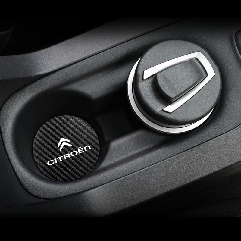 2 шт. Подставка под стакан с рисунком под карбон с логотипом автомобиля для Citroen C1 DS3 C2 C3 Vts C4 Saxo C4L C5 C6 C8 Xsara C3-XR Picasso Cactus