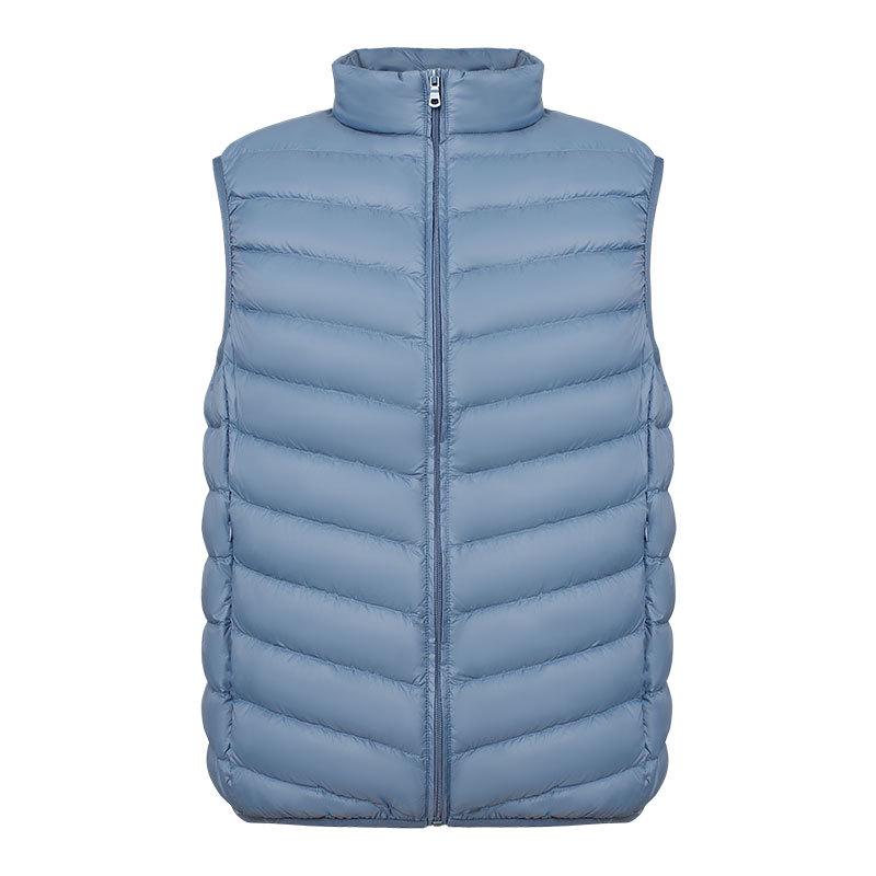 Мужской жилет на 90% из пуха со стойкой - Легкий пух белой утки больших размеров