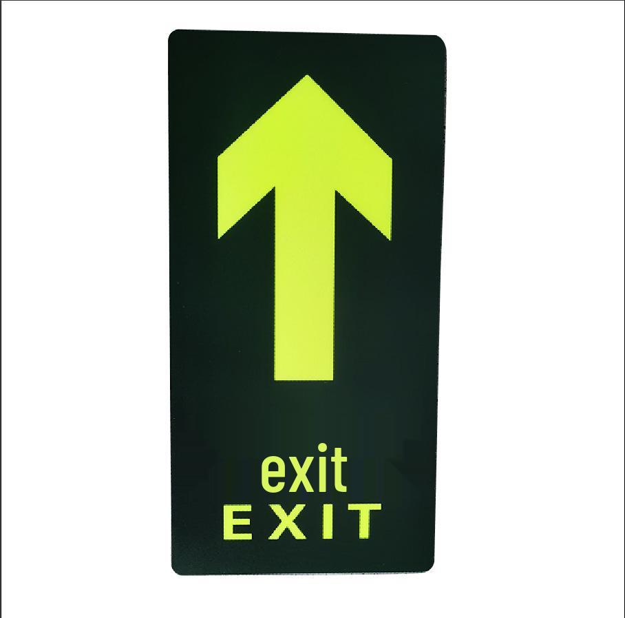 Luminous Restroom Floor Exit Sign - Fluorescent Emergency Direction Indicator